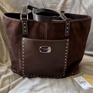 Michael Kors Astor Brown Suede Tote